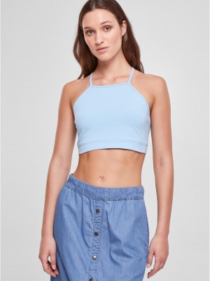 Дамски къс топ в светлосин цвят Urban CLassics Ladies Triangle Top