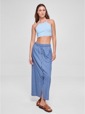 Дамски къс топ в светлосин цвят Urban CLassics Ladies Triangle Top