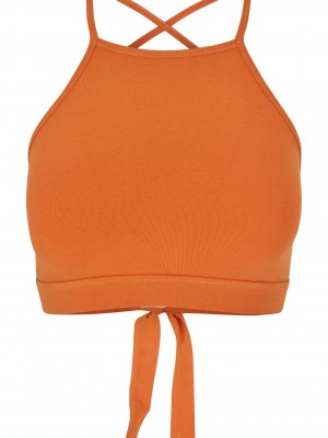 Дамски къс топ в оранжев цвят Urban CLassics Ladies Triangle Top