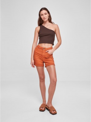 Дамски къс топ в кафяв цвят Urban Classics Ladies Cropped Top