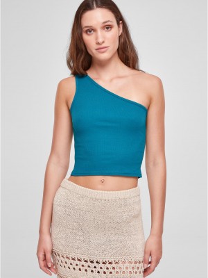 Дамски къс топ в цвят тюркоаз Urban Classics Ladies Cropped Top