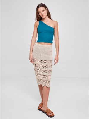 Дамски къс топ в цвят тюркоаз Urban Classics Ladies Cropped Top