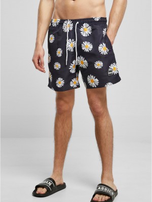 Мъжки плувни шорти в цветен десен Urban Classics Swim Shorts midnightnavydaisy