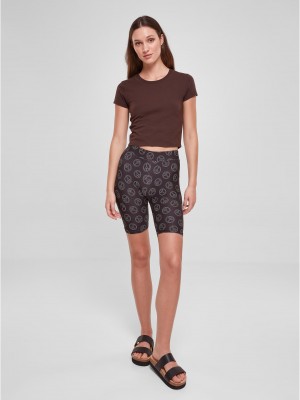 Дамска къса тениска в кафяв цвят Urban Classics Ladies Cropped Tee