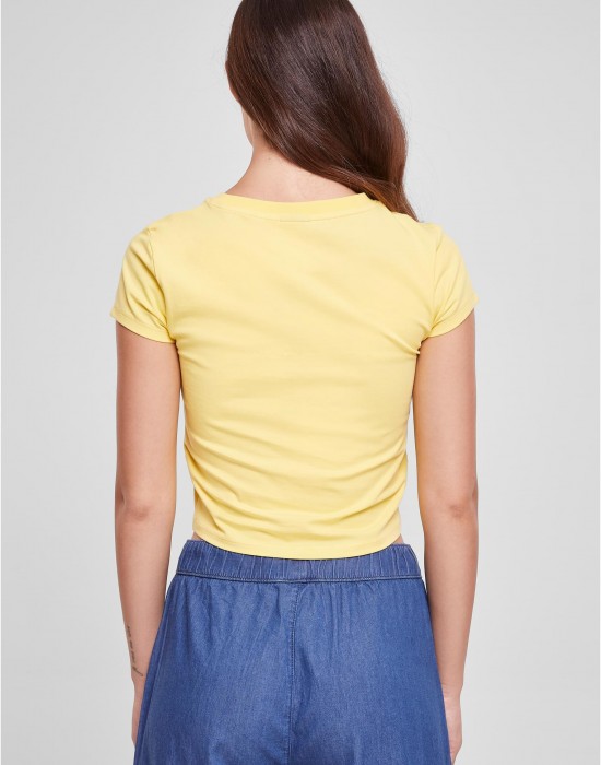 Дамска къса тениска в светложълт цвят Urban Classics Ladies Cropped Tee, Urban Classics, Тениски - Complex.bg