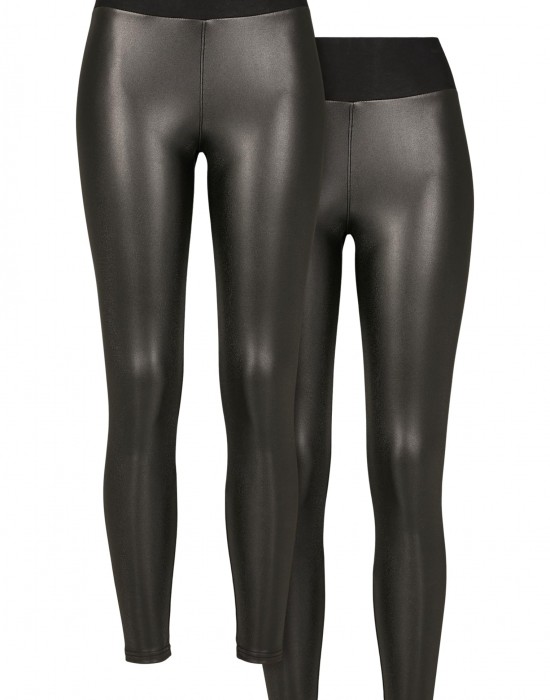 Комплект от два чифта дамски кожени клинове в черен цвят Urban Classics Ladies Leggings, Urban Classics, Клинове - Complex.bg