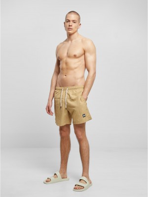 Мъжки плувни шорти в бежов цвят Urban Classics Block Swim Shorts