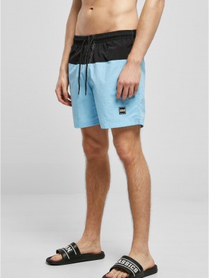 Мъжки плувни шорти в светлосин цвят Urban Classics Block Swim Shorts