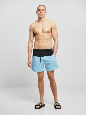 Мъжки плувни шорти в светлосин цвят Urban Classics Block Swim Shorts
