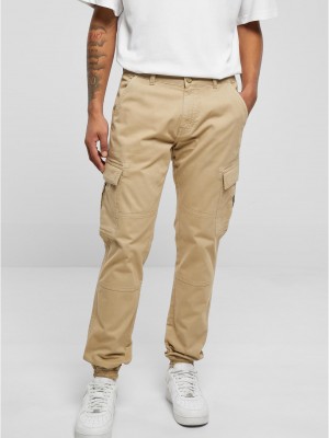 Мъжки карго панталони в бежов цвят Urban Classics Washed Cargo Pants