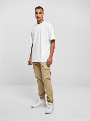 Мъжки карго панталони в бежов цвят Urban Classics Washed Cargo Pants