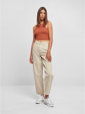 Дамски топ в цвят праскова Urban Classics Ladies Cropped Rib Top