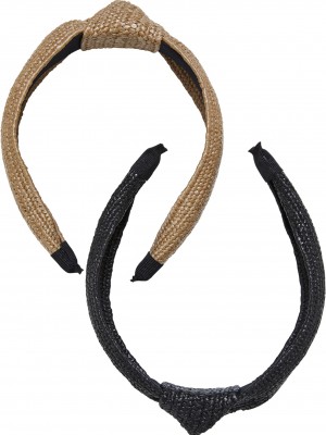 Комплект от два броя диадеми за коса Urban Classics Braid black/beige