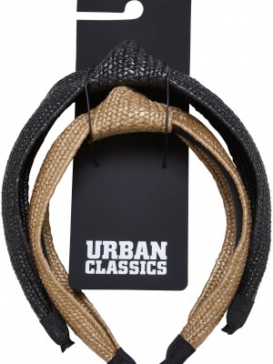 Комплект от два броя диадеми за коса Urban Classics Braid black/beige