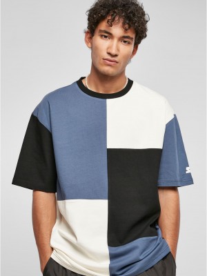Мъжка тениска в цветен десен Starter Patchwork vintageblue/black/palewhite Мъжка тениска в цветен десен Starter Patchwork vintageblue/black/palewhite