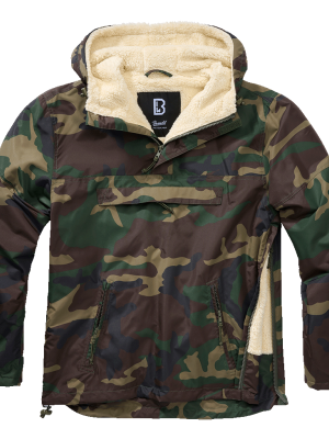 Мъжка дебела ветровка в камуфлажен цвят Brandit Woodland