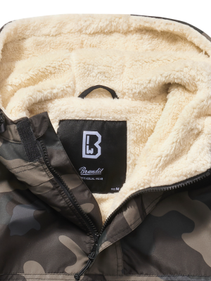 Мъжка дебела ветровка в тъмен камуфлажен цвят Brandit Darkcamo