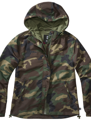 Дамско лятно яке в тъмен камуфлаж Brandit Windbreaker woodland Дамско лятно яке в тъмен камуфлаж Brandit Windbreaker woodland