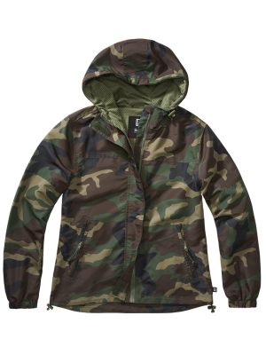 Дамско лятно яке в тъмен камуфлаж Brandit Windbreaker woodland