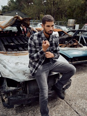 Мъжка карирана риза в черен цвят Brandit Check Shirt black/charcoal 