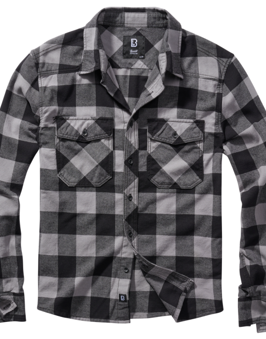 Мъжка карирана риза в черен цвят Brandit Check Shirt black/charcoal, Brandit, Блузи и Ризи - Complex.bg