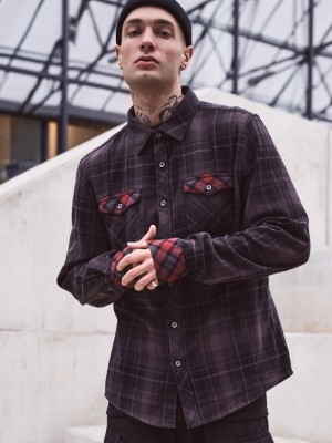 Мъжка риза в кафяв цвят Brandit Duncan