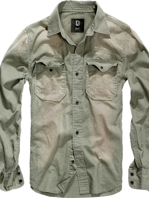 Мъжка риза дънкова в маслиненосив цвят Hardee Denim