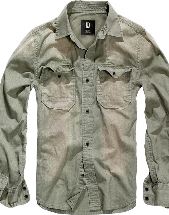 Мъжка риза дънкова в маслиненосив цвят Hardee Denim, Brandit, Блузи и Ризи - Complex.bg