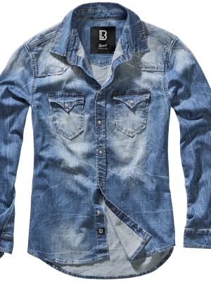 Мъжка дънкова риза в син цвят Brandit blue washed  