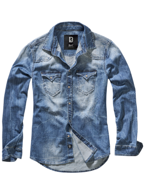 Мъжка дънкова риза в син цвят Brandit blue washed  