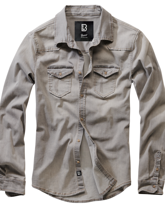 Мъжка дънкова риза в сив цвят Brandit Riley Denim Shirt grey, Brandit, Блузи и Ризи - Complex.bg