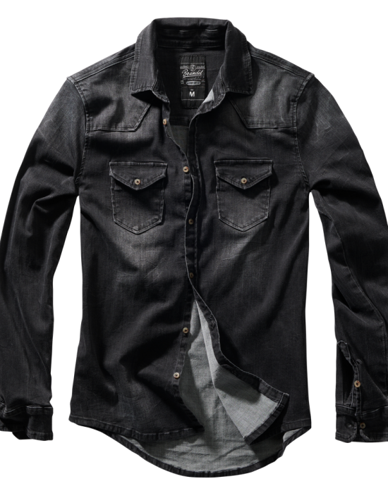 Мъжка дънкова риза в черен цвят Brandit Denim black, Brandit, Блузи и Ризи - Complex.bg