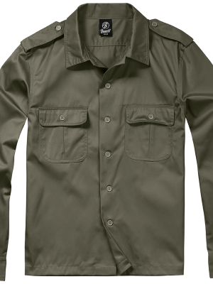 Мъжка риза в цвят маслина Brandit US Shirt