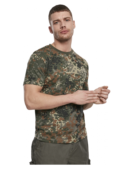 Мъжка изчистена тениска в камуфлажен цвят Brandit flecktarn, Brandit, Блузи и Ризи - Complex.bg