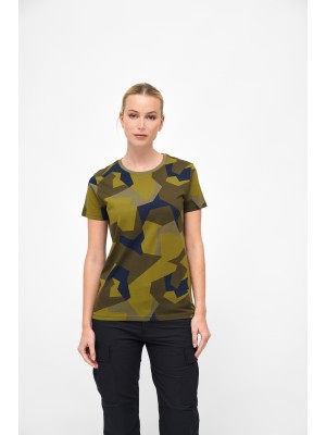 Дамска тениска в камуфлажен десен Brandit swedish camo M90