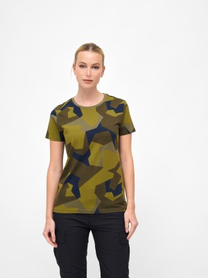 Дамска тениска в камуфлажен десен Brandit swedish camo M90