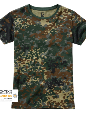 Дамска тениска в камуфлажен десен Brandit flecktarn