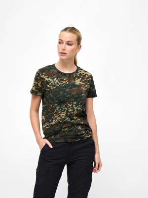 Дамска тениска в камуфлажен десен Brandit flecktarn