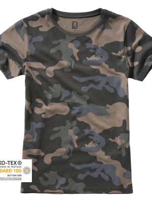 Дамска тениска в тъмен камуфлажен десен Brandit