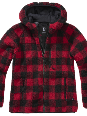 Дамско карирано пухкаво яке Brandit Teddyfleecejacket red/black Дамско карирано пухкаво яке Brandit Teddyfleecejacket red/black
