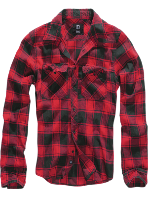 Мъжка карирана риза в червен цвят Brandit Check Shirt red/black