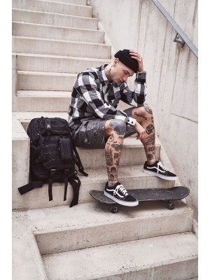 Мъжка карирана риза в бял цвят Brandit Check Shirt white/black 