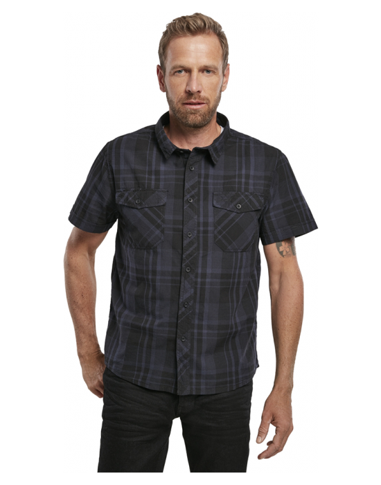 Мъжка риза с къс ръкав в черно Brandit Roadstar black/blue, Brandit, Блузи и Ризи - Complex.bg