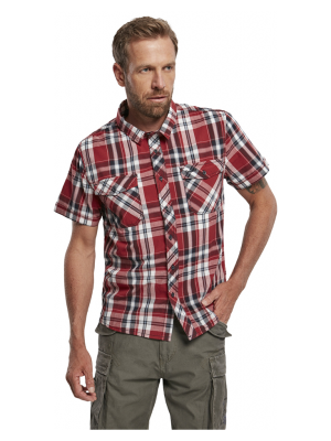 Мъжка риза с къс ръкав в червен цвят Brandit Roadstar red
