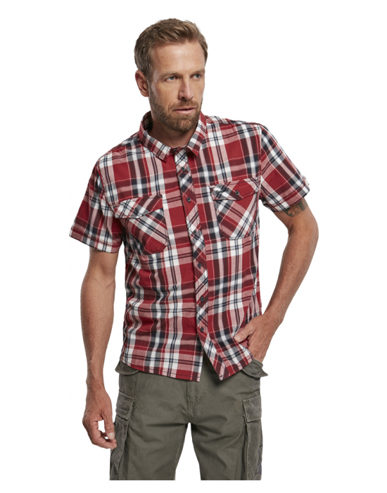 Мъжка риза с къс ръкав в червен цвят Brandit Roadstar red, Brandit, Блузи и Ризи - Complex.bg