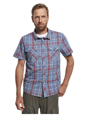 Мъжка риза с къс ръкав Brandit Roadstar red/blue