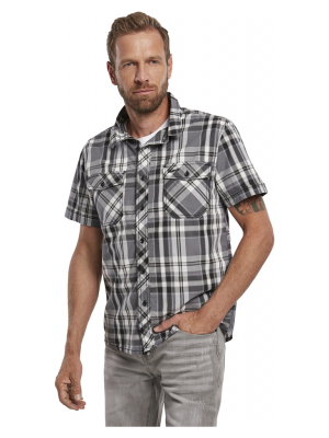 Мъжка риза с къс ръкав Brandit Roadstar black/anthracite