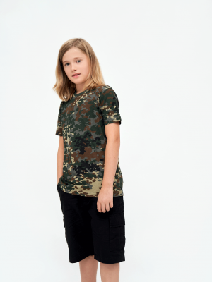 Детска тениска в камуфлажен десен Brandit flecktarn