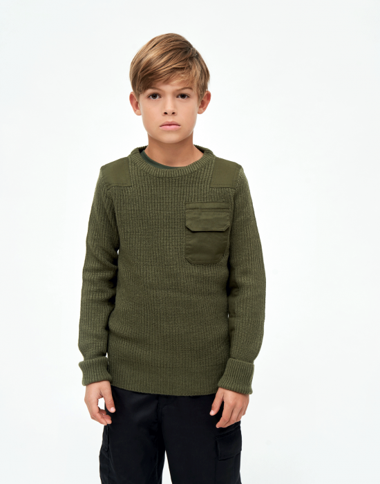 Детски пуловер в масленозелен цвят Brandit BW, Brandit, Деца - Complex.bg