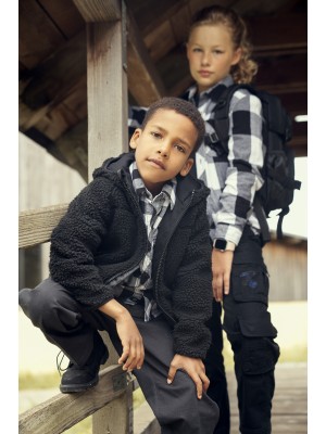 Детско пухкаво черно яке Brandit Teddyfleecejacket